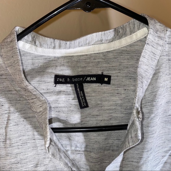 NO OFFERS RAG & BONE heathered gray Leeds button up top - Picture 7 of 9